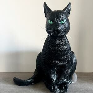 Vintage Easter Unlimited Realistic Rubber Black Cat EUC!! Halloween PROP 13.25”